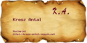Kresz Antal névjegykártya